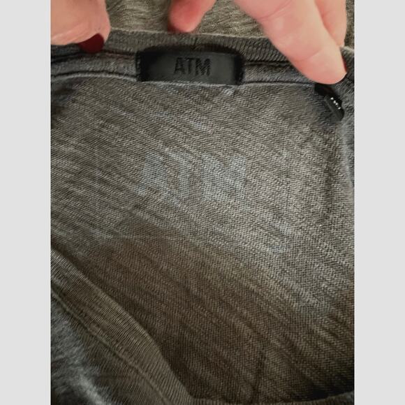 ATM Anthony Thomas Melillo Slub Jersey Long Sleeve Destroyed Tee Brown Small - Picture 13 of 14